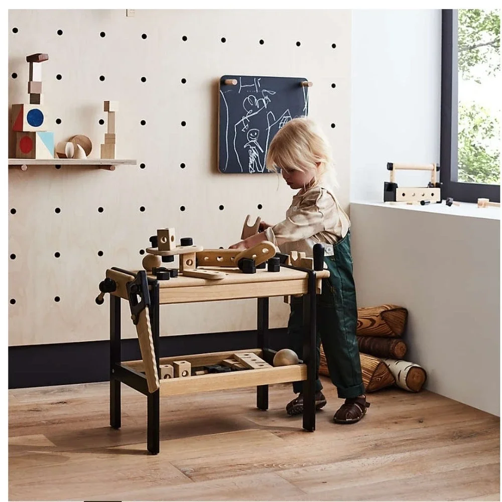 Crate & Barrel Kids Wooden Toy Kids Workbench If I Had a Hammer New In Box